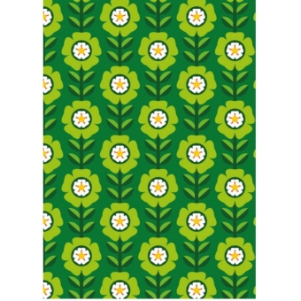 Stof Vrolijke Famkes Bloemen Groen - 50 cm